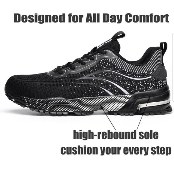 Furuian Steel Toe Shoes for Men Women Lightweight Safety Shoes Comfortable Steel - Picture 5 of 15